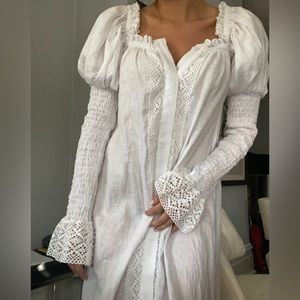 White linen Sleeper dress